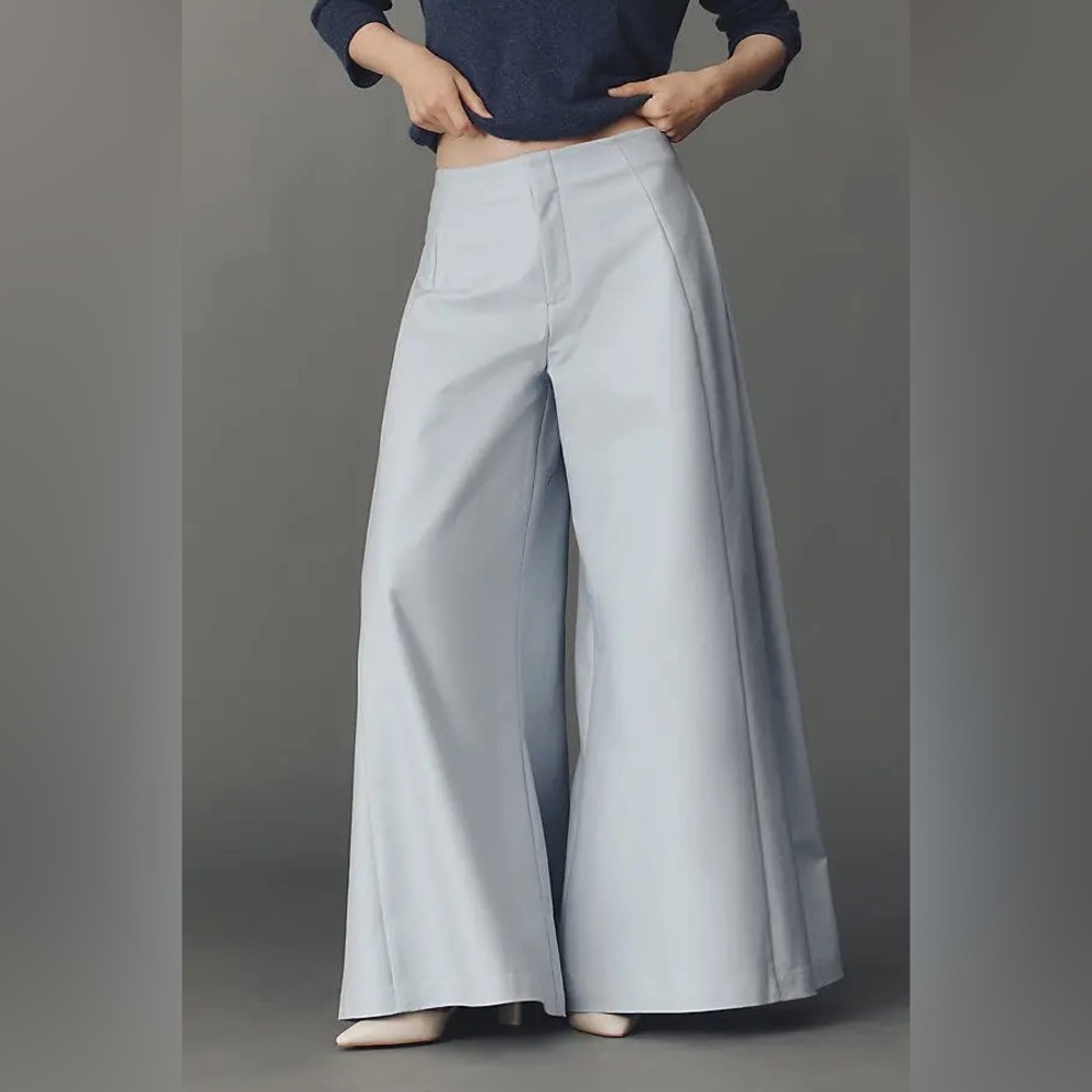 Anthropologie Pale Blue Wide-Leg Palazzo Pants